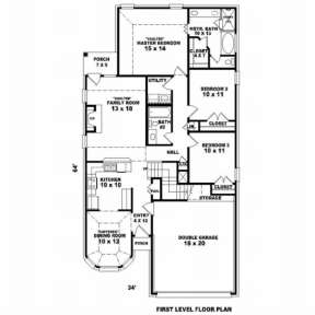 Floorplan 1 for House Plan #053-00391