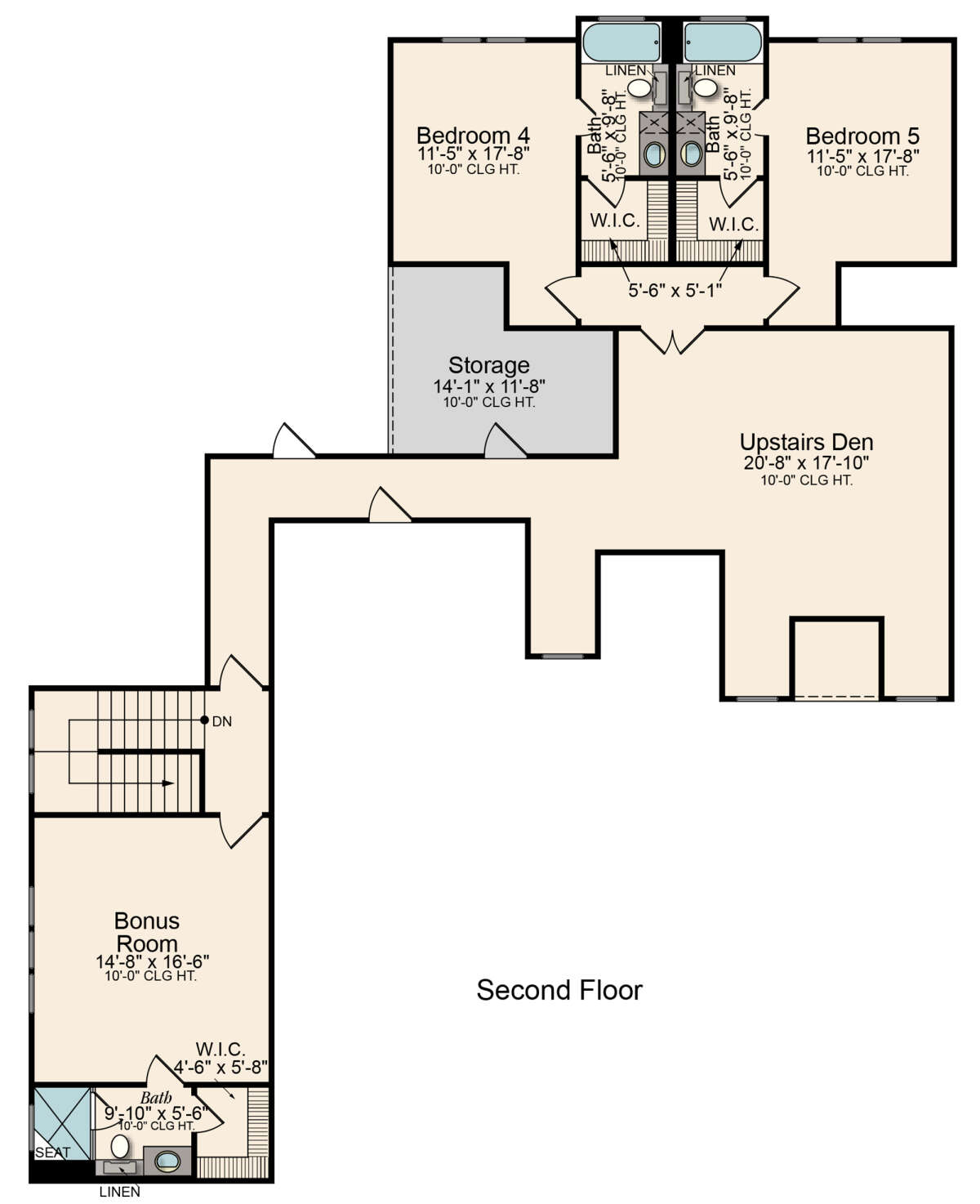 Second Floor for House Plan #5995-00004