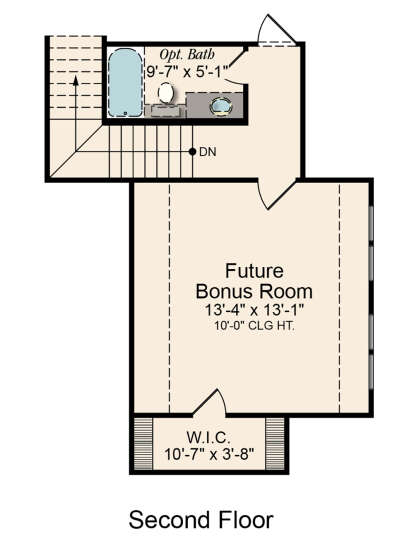 Optional Bonus Room for House Plan #5995-00005