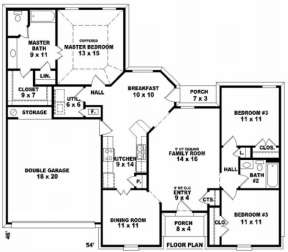 Floorplan 1 for House Plan #053-00395
