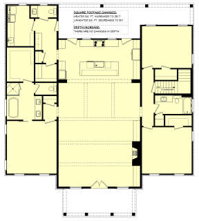 Main Floor w/ Basement Stair Location for House Plan #041-00281