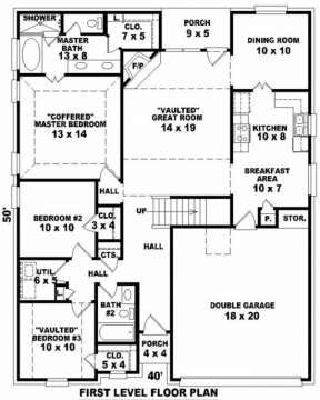Floorplan 1 for House Plan #053-00396