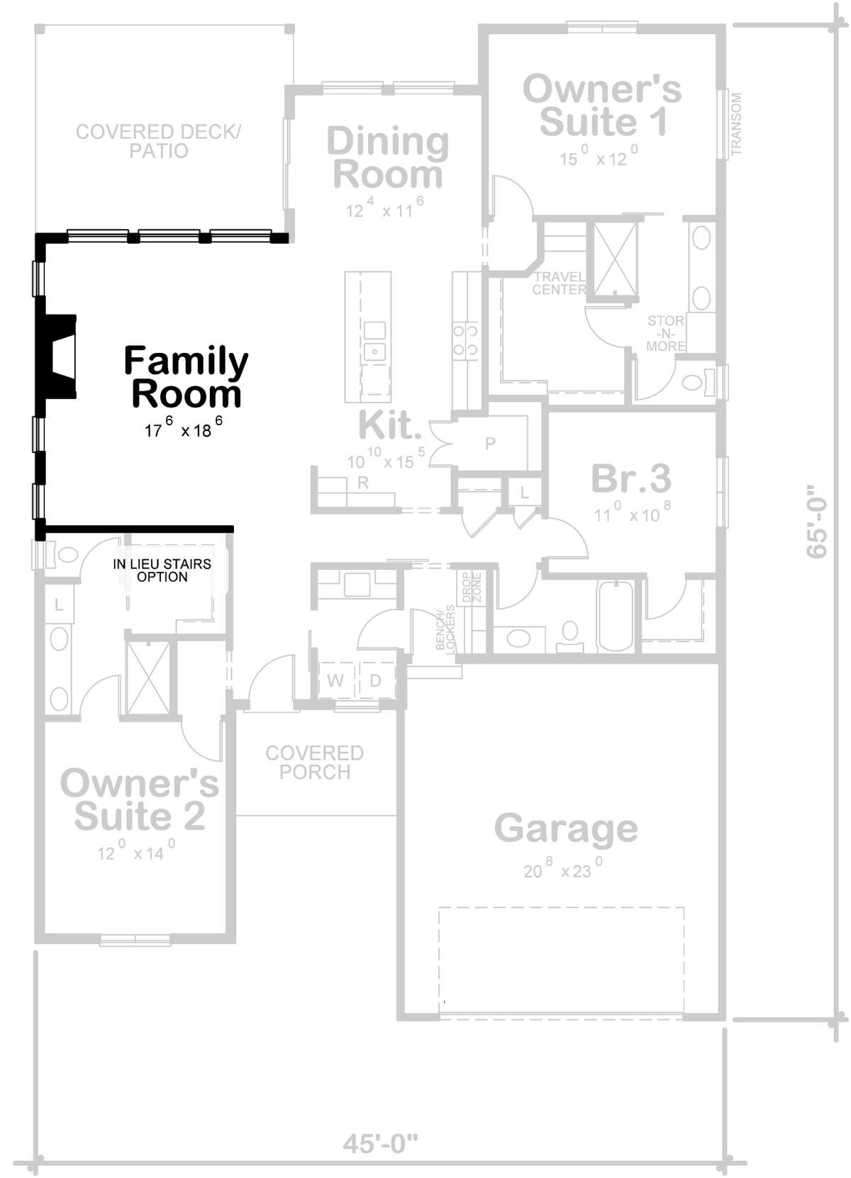 Main Floor w/o Basement Stairs for House Plan #402-01744