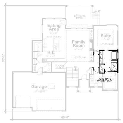 Alternate Main Floor Layout for House Plan #402-01745