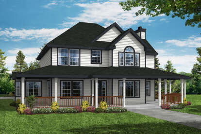 Country House Plan #035-01017 Elevation Photo