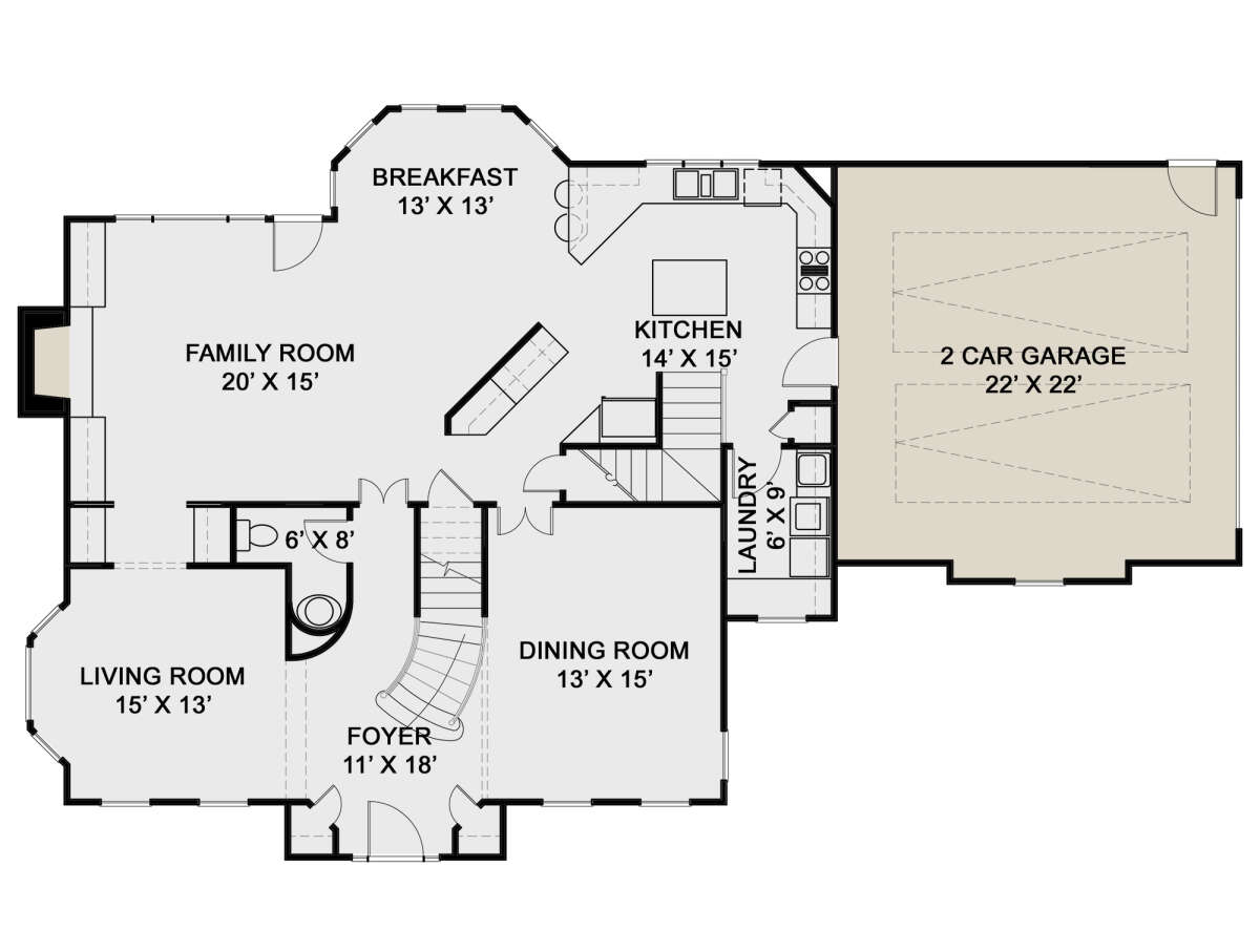 Floorplan 1 for House Plan #4195-00046