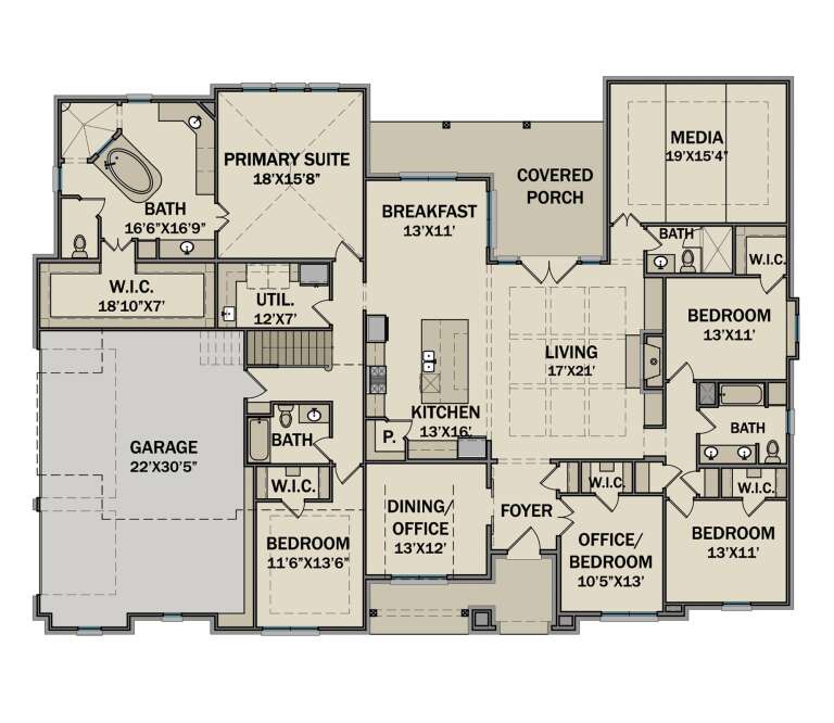 House Plan House Plan #27293 Drawing 1