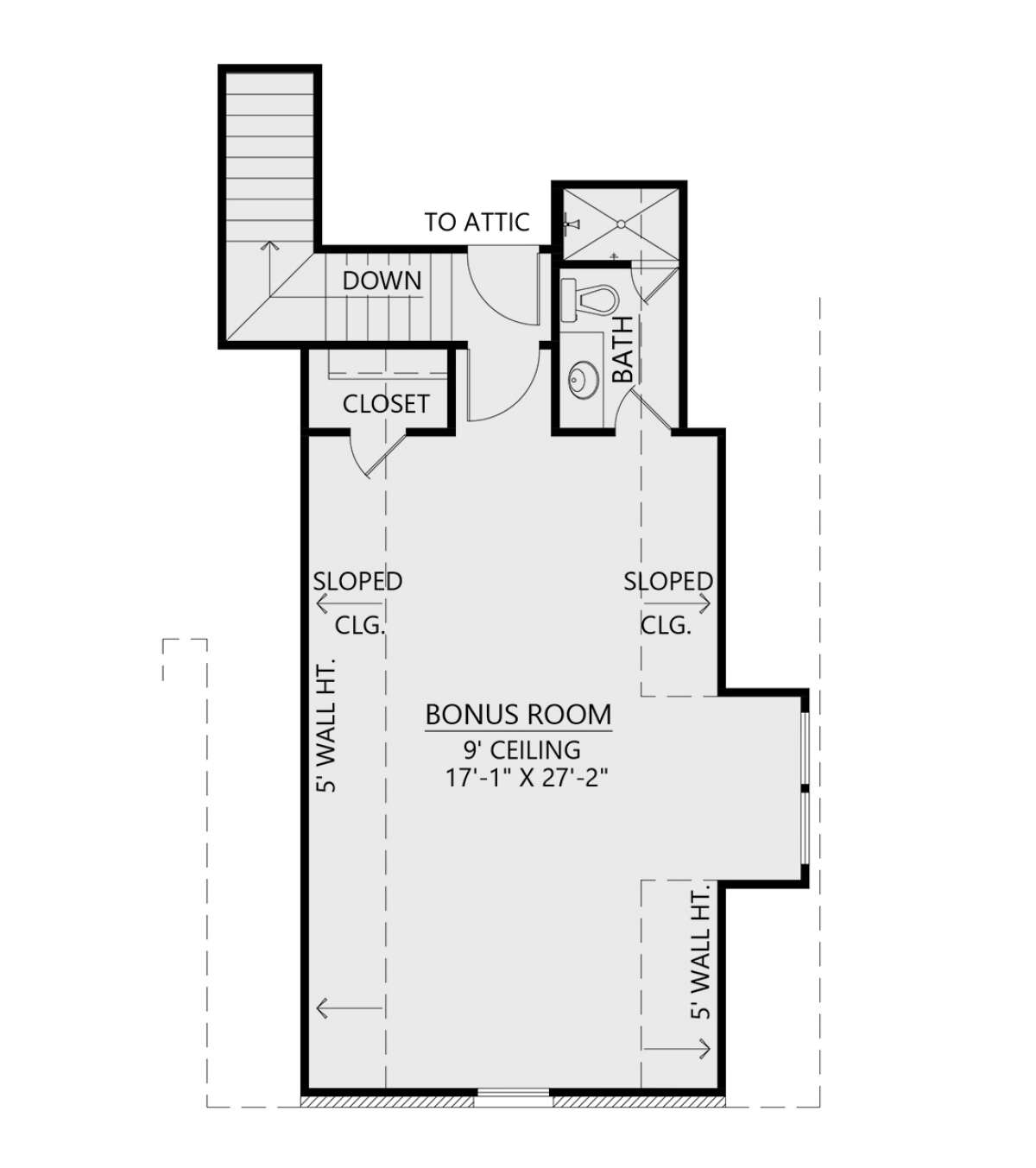 Bonus Room for House Plan #4534-00080