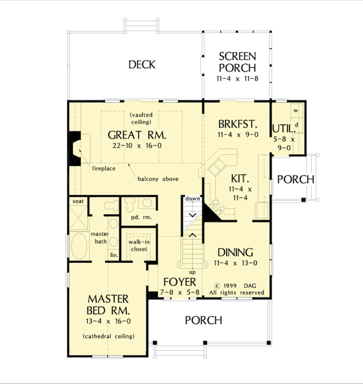 Main Floor w/ Basement Stair Location for House Plan #2865-00230