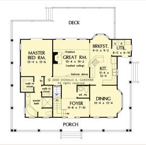 Main Floor w/ Basement Stair Location for House Plan #2865-00232