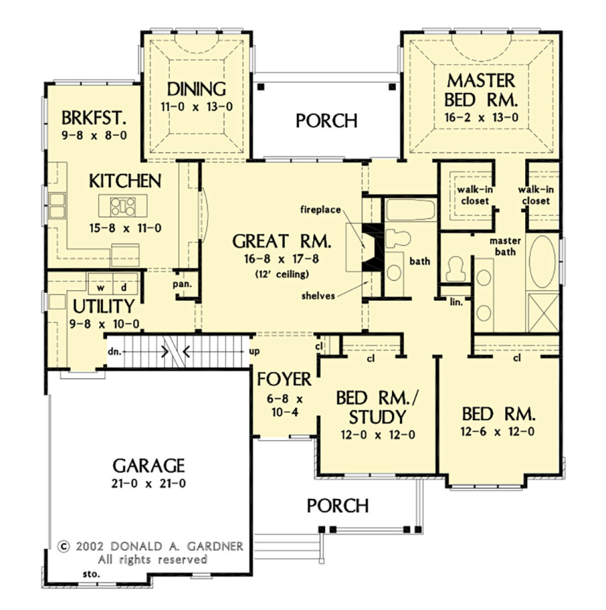 Main Floor w/ Basement Stair Location for House Plan #2865-00235