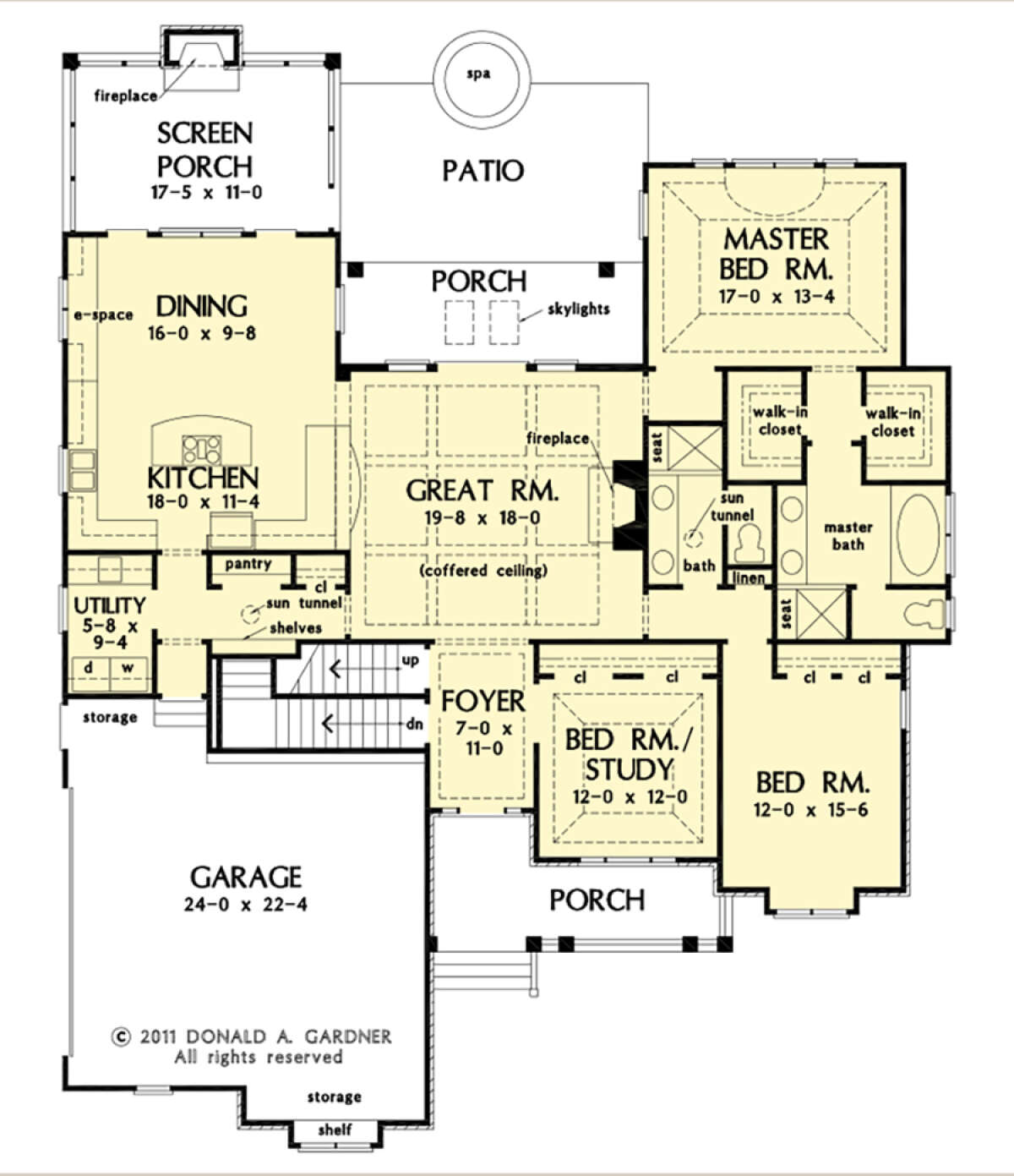 Main Floor w/ Basement Stair Location for House Plan #2865-00242