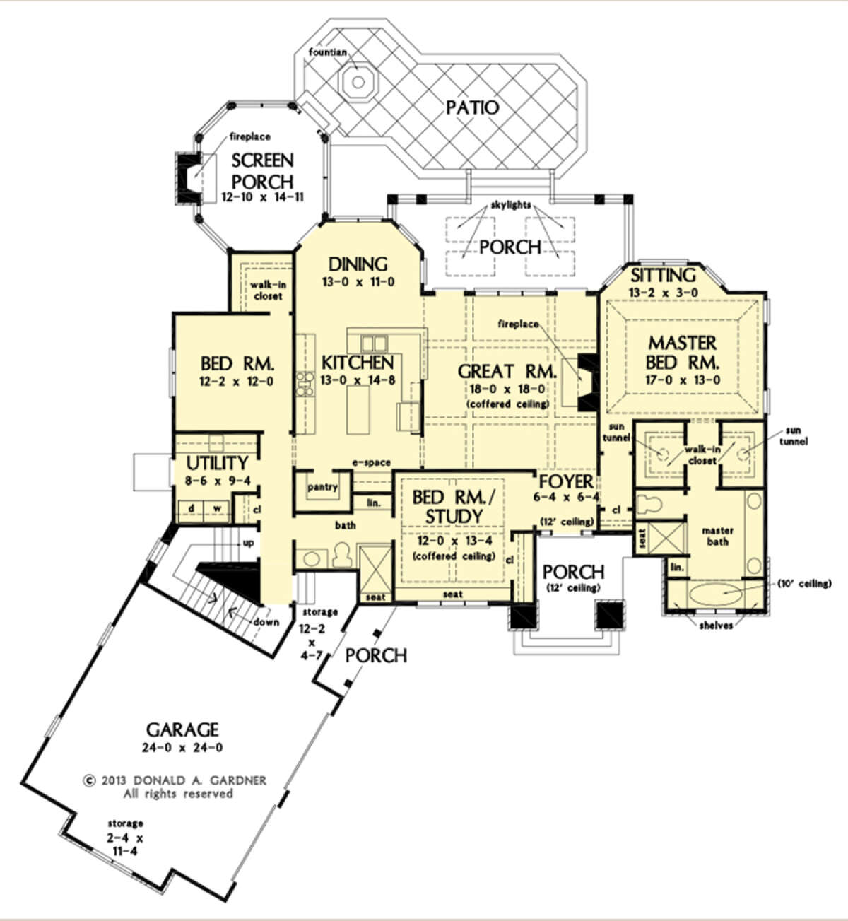 Main Floor w/ Basement Stair Location for House Plan #2865-00247
