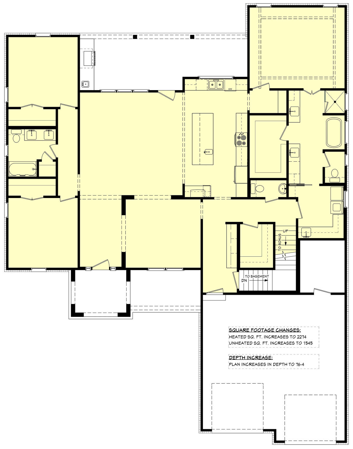 Main Floor w/ Basement Stair Location for House Plan #041-00283