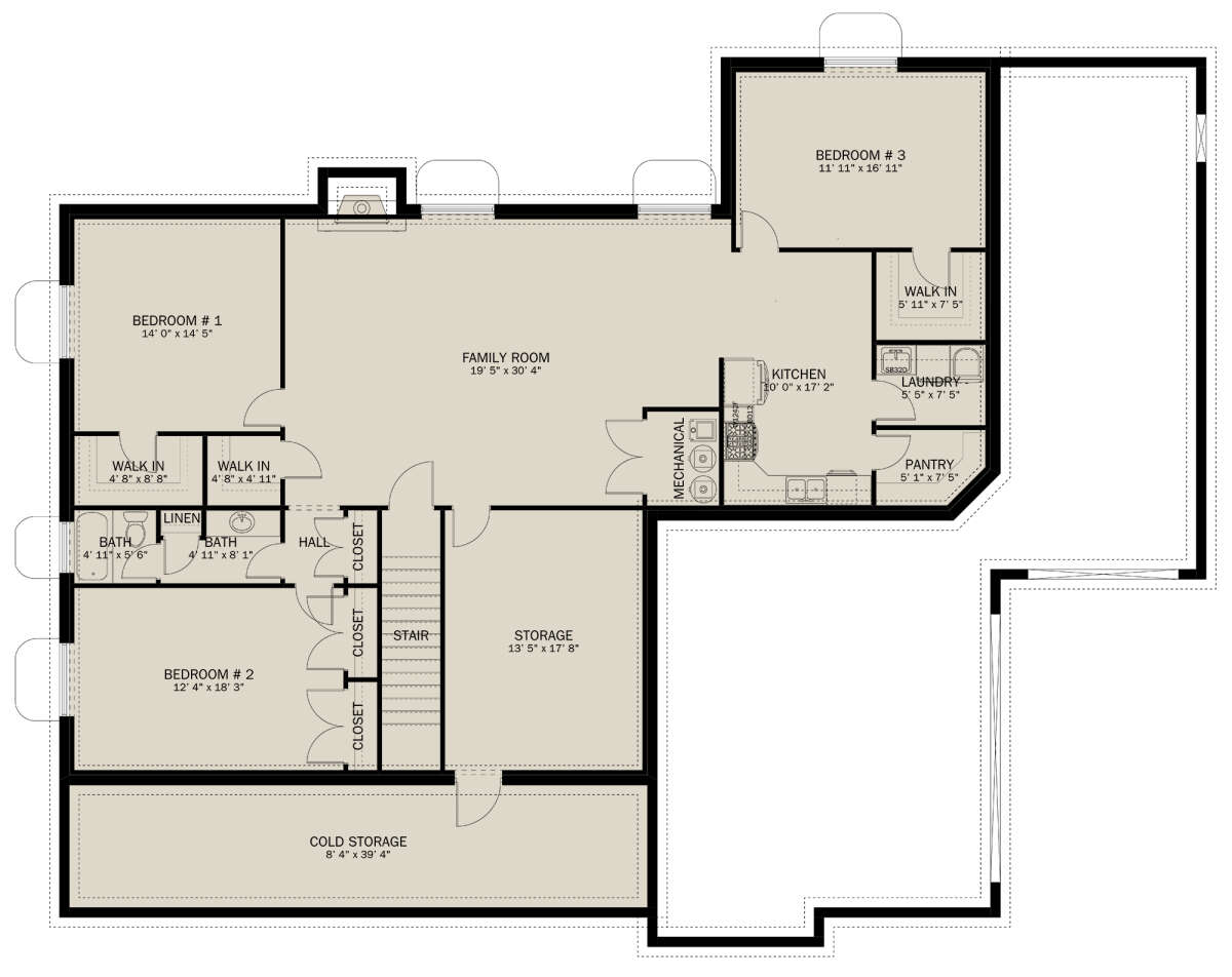 Basement for House Plan #2802-00162
