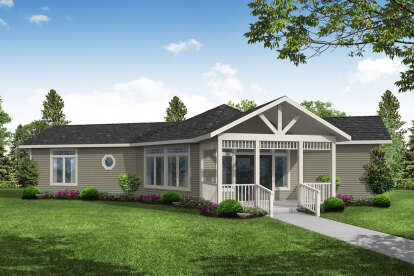 1 Bed, 2 Bath, 1219 Square Foot House Plan - #035-01018