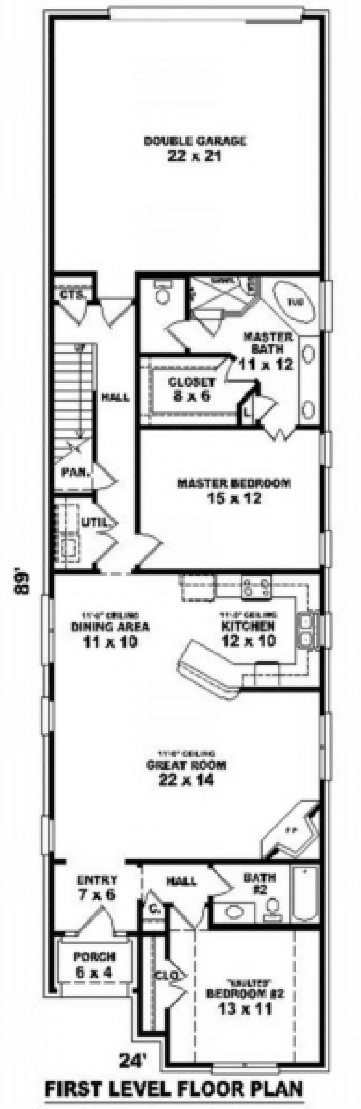 Floorplan 1 for House Plan #053-00401