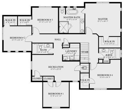 Second Floor for House Plan #2802-00163