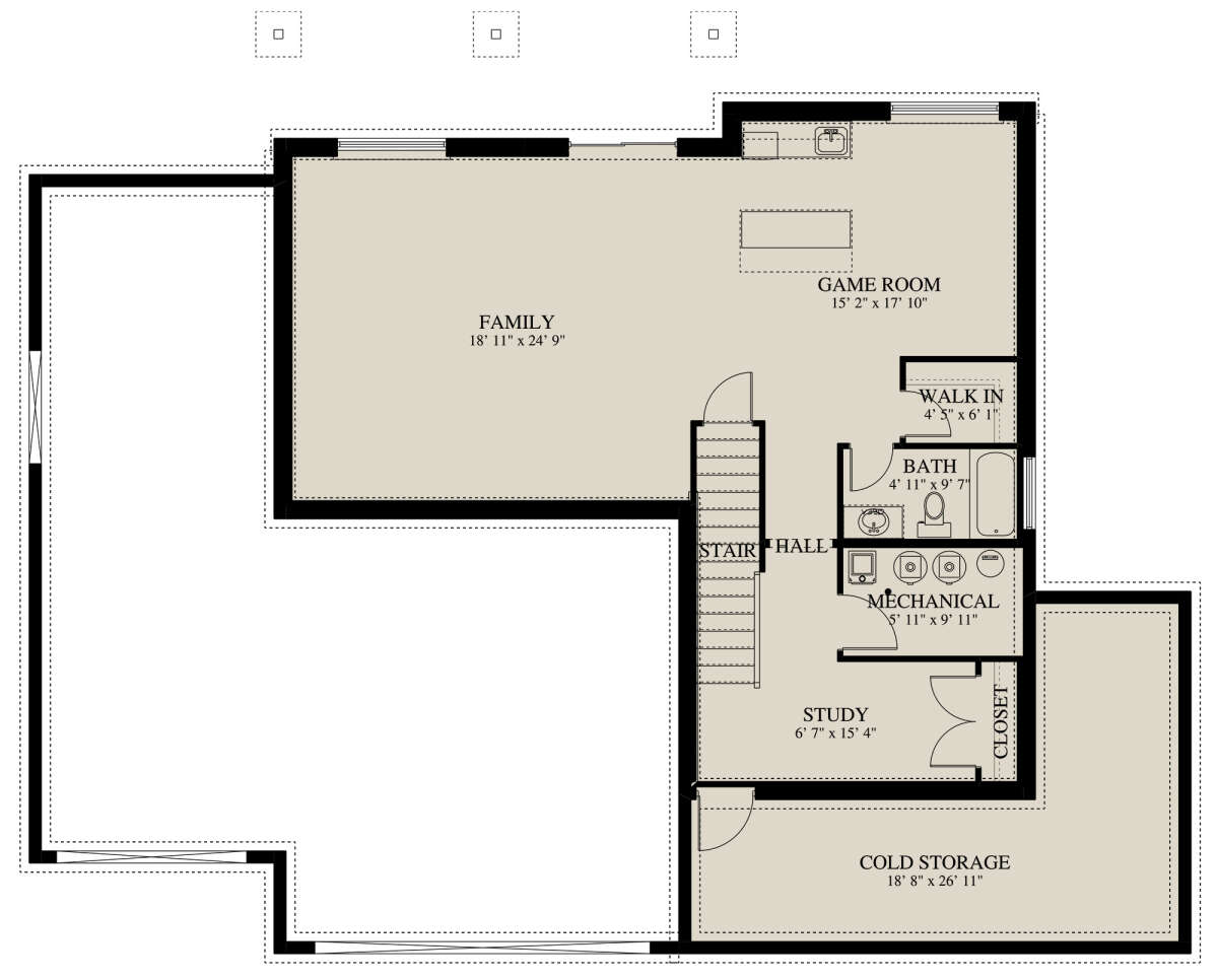 Basement for House Plan #2802-00163