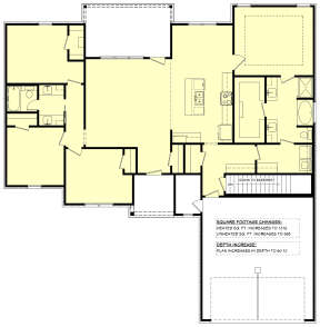 Main Floor w/ Basement Stair Location for House Plan #041-00286