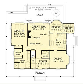 Main Floor w/ Basement Stair Location for House Plan #2865-00251