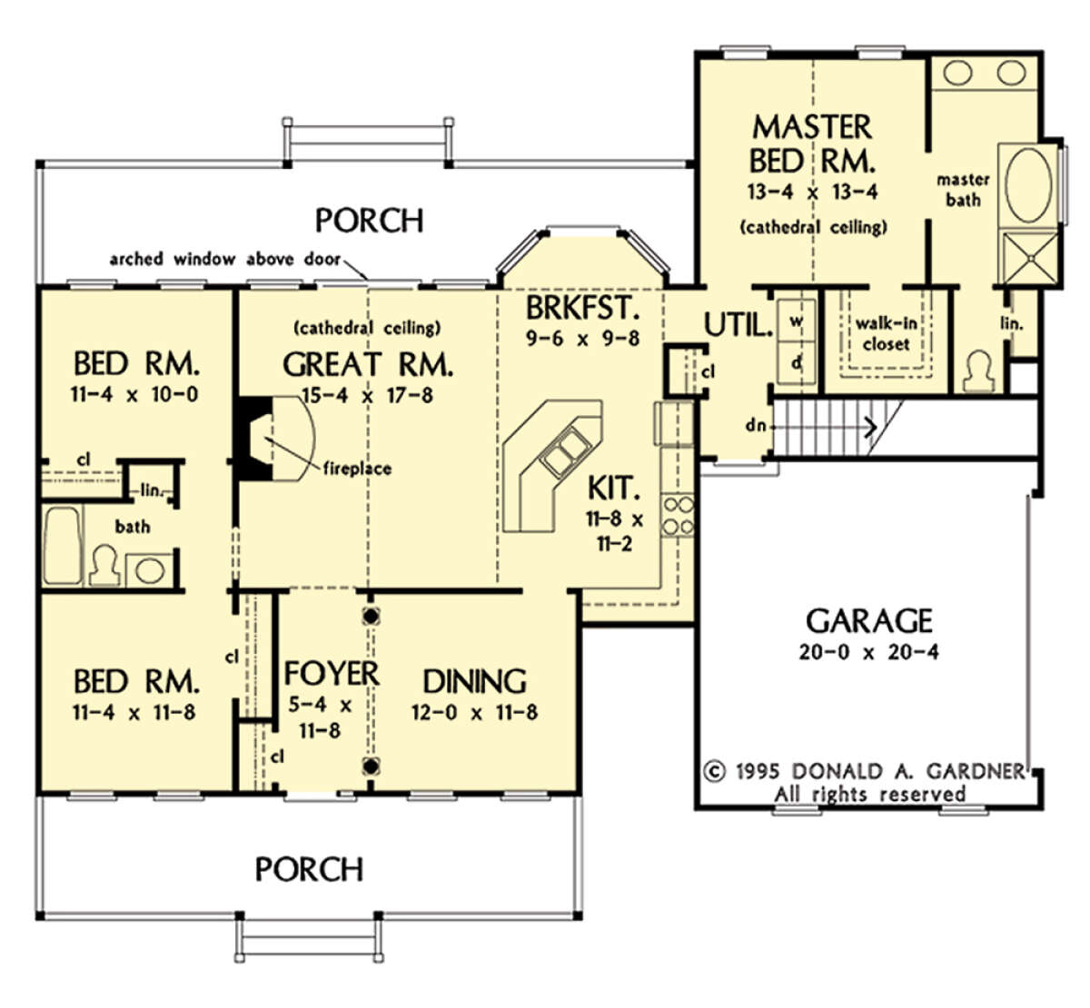 Main Floor w/ Basement Stair Location for House Plan #2865-00252