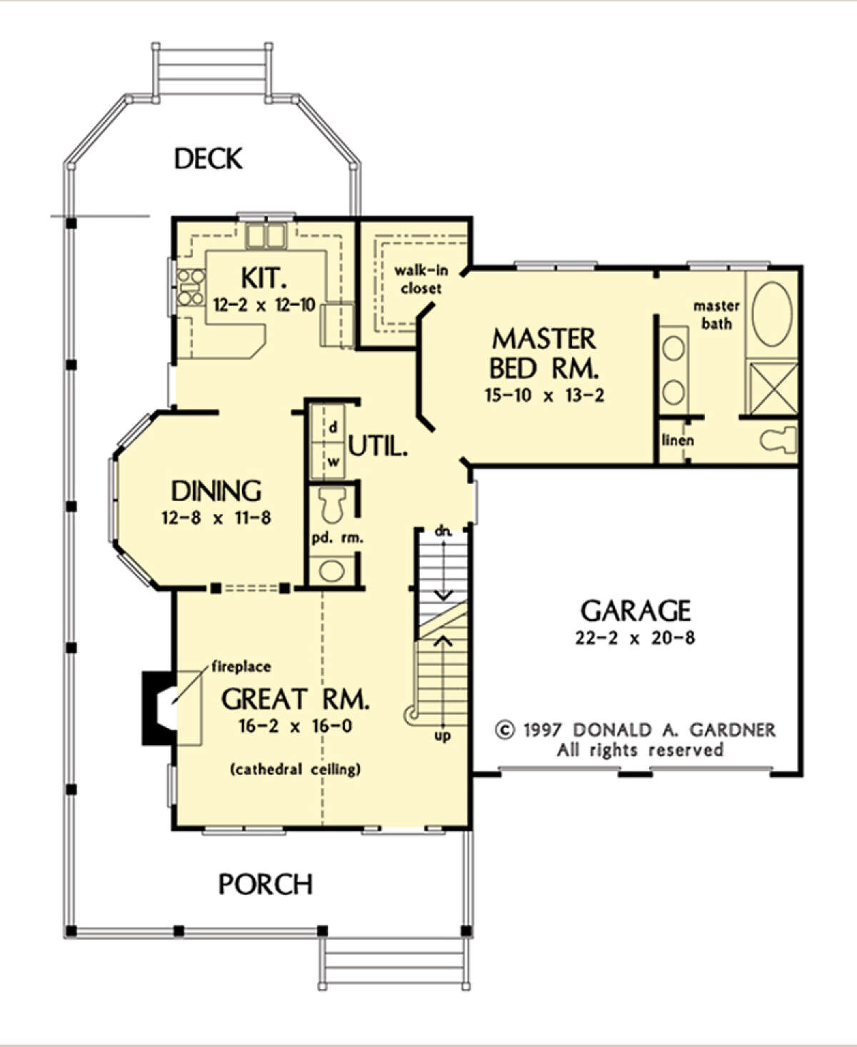 Main Floor w/ Basement Stair Location for House Plan #2865-00254