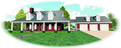 Country House Plan #053-00404 Elevation Photo