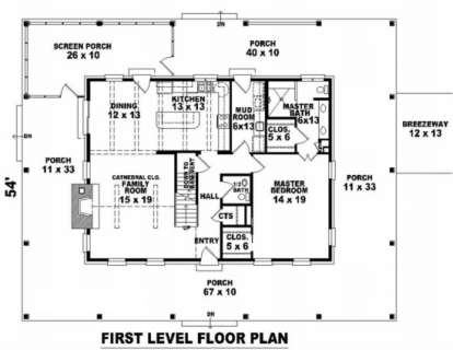 First Floor for House Plan #053-00404