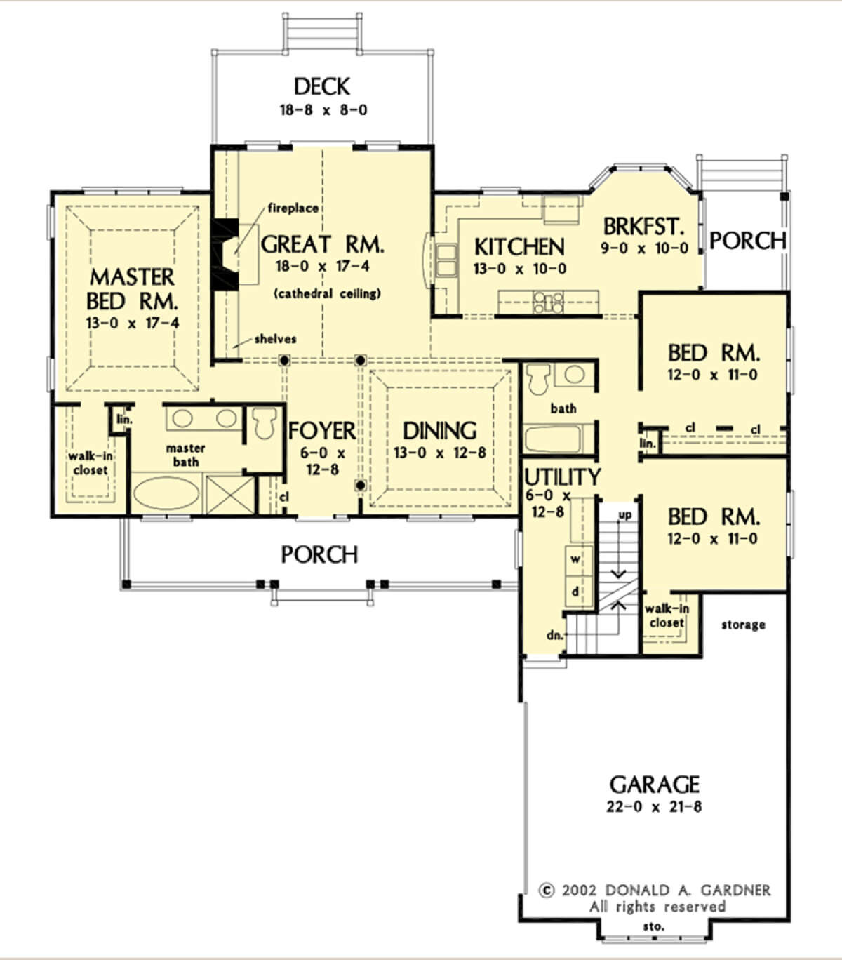 Main Floor w/ Basement Stair Location for House Plan #2865-00259