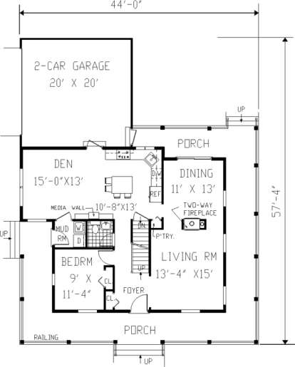 Main Floor for House Plan #033-00062