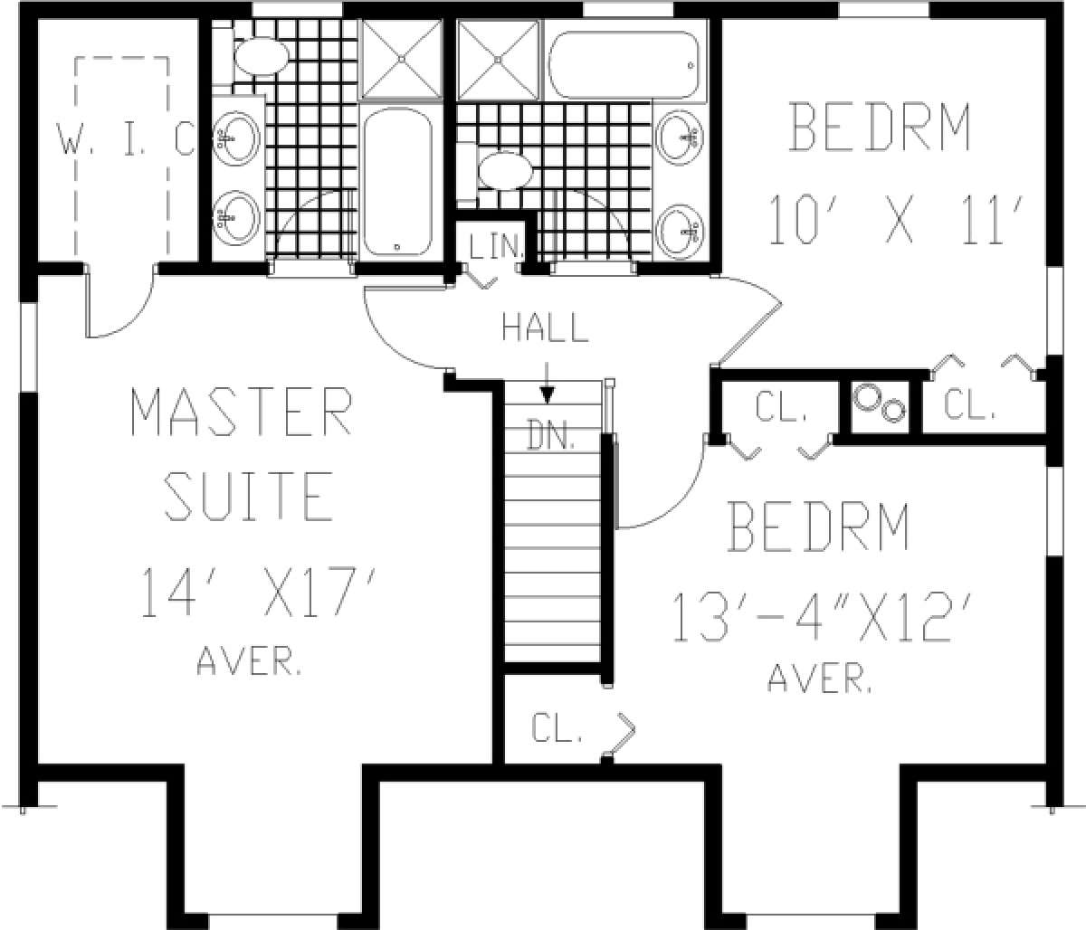 Upper Floor for House Plan #033-00062