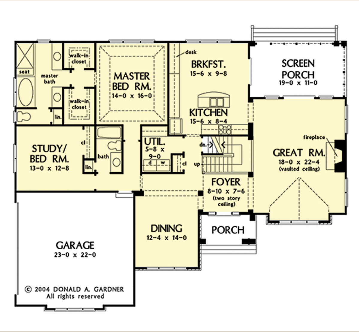 Main Floor w/ Basement Stair Location for House Plan #2865-00264