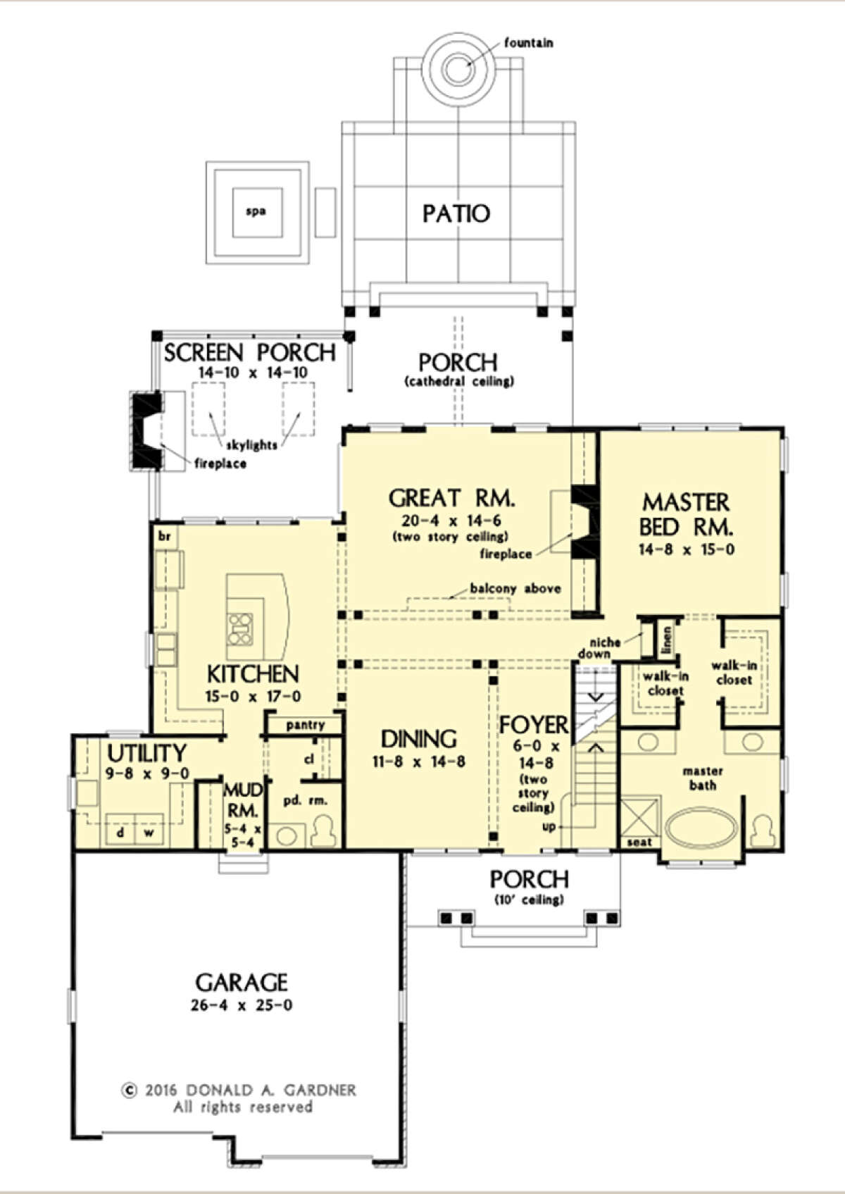 Main Floor w/ Basement Stair Location for House Plan #2865-00272