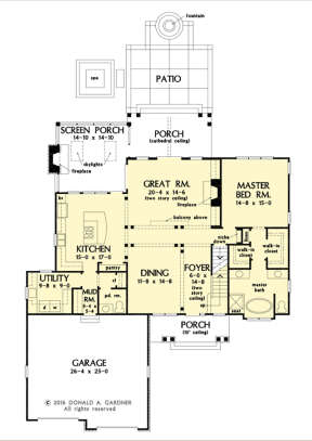 Main Floor w/ Basement Stair Location for House Plan #2865-00272