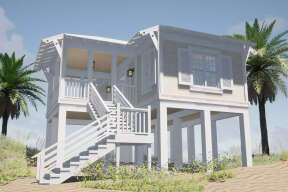 Coastal House Plan #028-00175 Elevation Photo