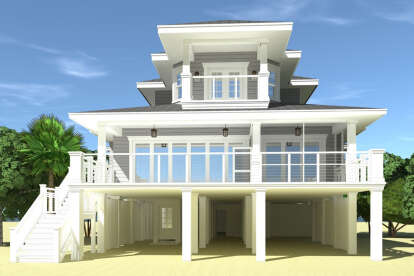 Coastal House Plan #028-00176 Elevation Photo