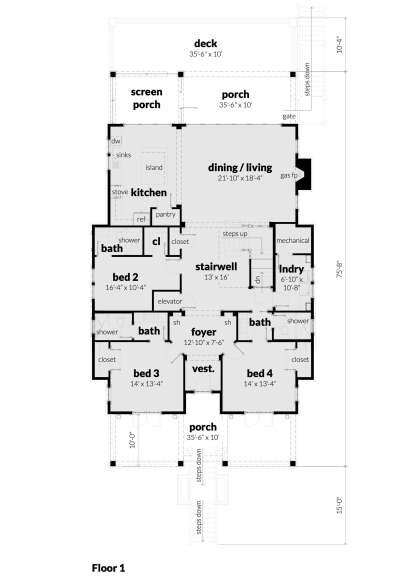 Main Floor  for House Plan #028-00176