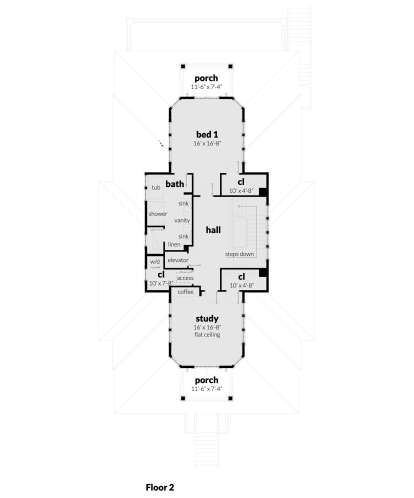 Second Floor for House Plan #028-00176