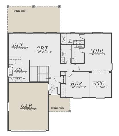 Traditional Plan 1,302 Square Feet, Bedrooms, Bathrooms