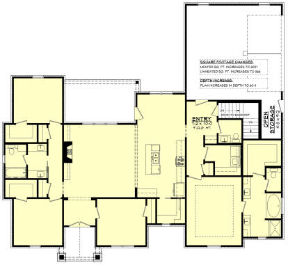 Main Floor w/ Basement Stair Location for House Plan #041-00289