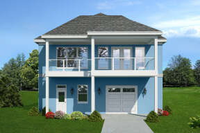 Coastal House Plan #940-00548 Elevation Photo