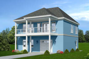 Coastal House Plan #940-00548 Elevation Photo