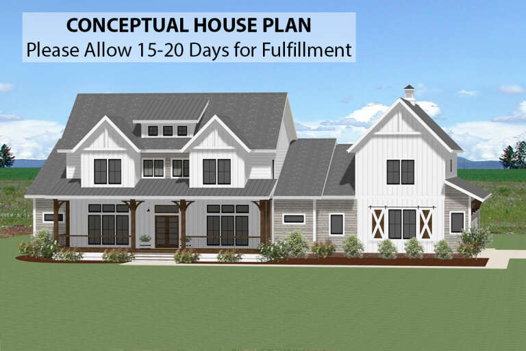 Modern Farmhouse House Plan #6849-00125 Elevation Photo