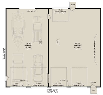 Garage Floor for House Plan #940-00551