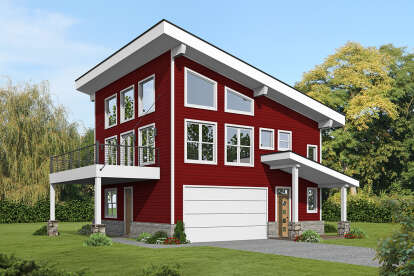 Modern House Plan #940-00555 Elevation Photo