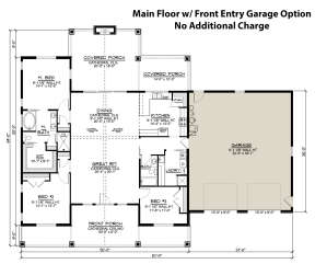 Main Floor w/ Front Entry Garage Option for House Plan #5032-00162