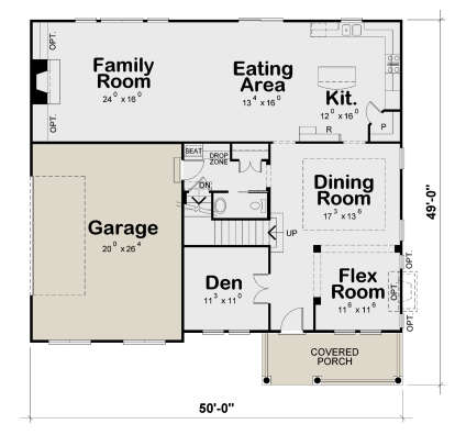 Traditional Plan: 3,580 Square Feet, 5 Bedrooms, 3.5 Bathrooms - 110-01048