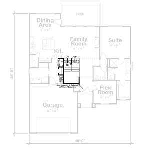 Main Floor w/ Basement Stair Location for House Plan #402-01752