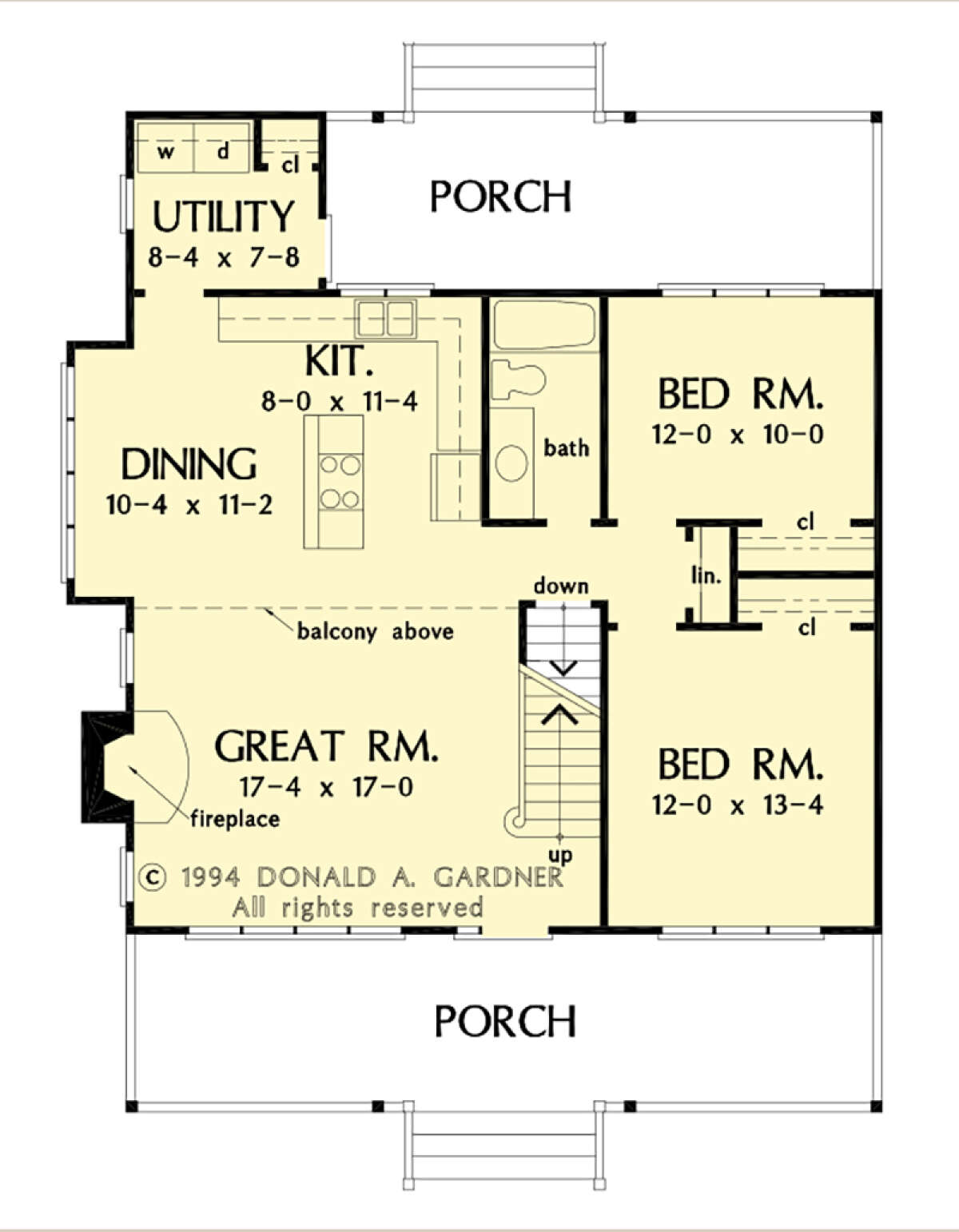 Main Floor w/ Basement Stair Location for House Plan #2865-00278